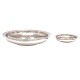 Pair of two Hans Hansen sterlingsilver plates/bowls dated 1948. H: 2,5 & 5cm. D: 
13 & 24cm. W: 872gr