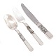Johan Rohde for Georg Jensen Scroll Sterlingsilver cutlery. 6 Knifes (L: 
19,5cm), 6 forks (L: 18cm)  and 6 spoons (L: 17cm)