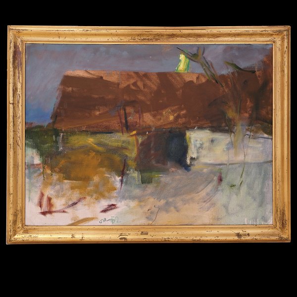 Oluf Høst, 1884-1966, Öl auf Leinen. Bognemark mit Mond. Lichtmasse: 60x80cm. Mit Rahmen: 71x91cm