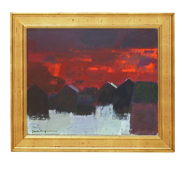 Jack Kampmann, 1914-89, oil on canvas with a motive form the Faroe Islands. 
Signed. Visible size: 53x64cm. With frame: 69x80cm